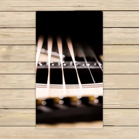 PKQWTM Acoustic guitar on black Microfiber Bath Towels Bathroom Body Shower Towel Size 16x28 Inches