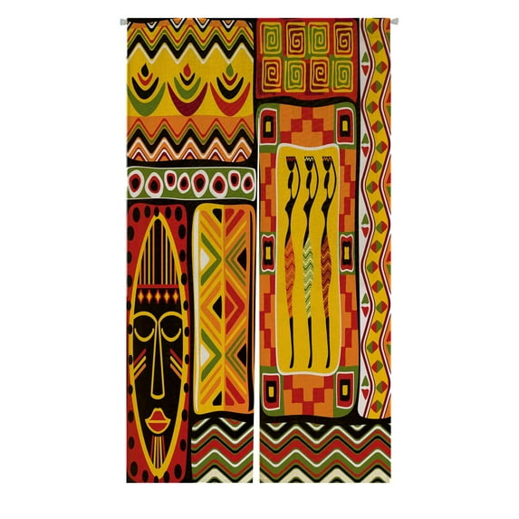PKQWTM African Pattern Door Curtain Window Cover Home Decor Hanging Curtain Size 85x150 CM