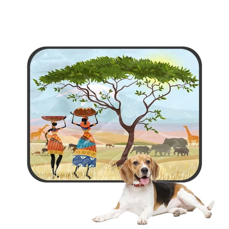 PKQWTM African Women In Mountain Landscape Pet Dog Cat Bed Pee Pads Mat Cushion Potty Dogs Blankets Crate Bed Kennel 25x30 inch