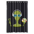 thumbnail image 1 of PKQWTM Alien Is A Music Lover WaterProof Polyester Fabric Shower Curtain Size 48x72 Inches, 1 of 1