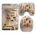 thumbnail image 1 of PKQWTM Alleyway Polignano a mare Puglia Italy 3 Piece Bathroom Rugs Set Bath Rug Contour Mat and Toilet Lid Cover, 1 of 2