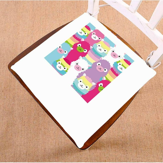 PKQWTM Alpaca Family Portrait Chair Pads Chair Mat Seat Cushion Chair Cushion Floor Cushion Size 16x16 inches