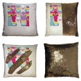 thumbnail image 1 of PKQWTM Alpaca Family Portrait Reversible Mermaid Cushion Cover Home Decor Sequin Pillow Case Size 18x18 inches, 1 of 2