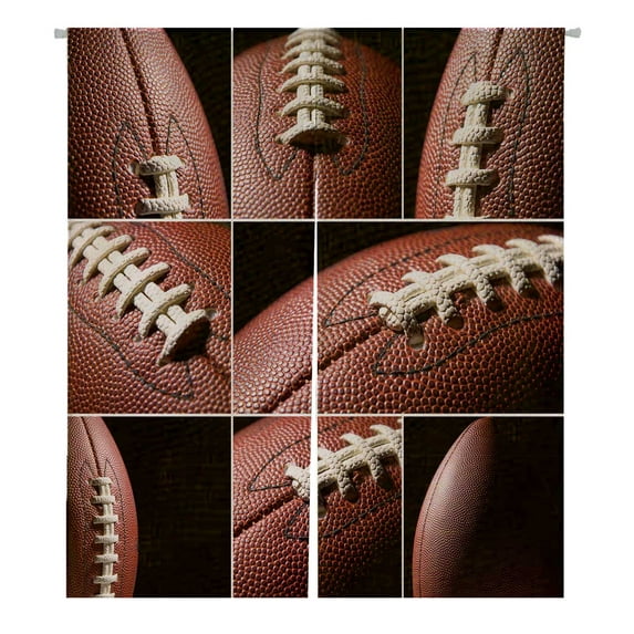 PKQWTM American Football Collage Door Curtain Window Cover Home Decor Hanging Curtain Size 105x120 CM