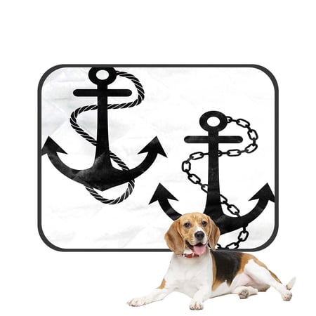 PKQWTM Anchor Chain Rope Pet Dog Cat Bed Pee Pads Mat Cushion Potty Dogsblankets Crate Bed Kennel 14x18 inch