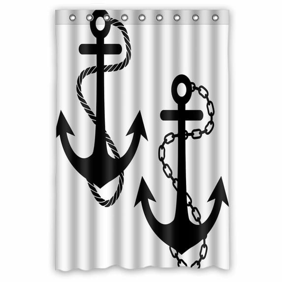 PKQWTM Anchor Chain Rope WaterProof Polyester Fabric Shower Curtain Size 48x72 Inches