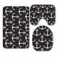 thumbnail image 1 of PKQWTM Anchors Marine Style 3 Piece Bathroom Rugs Set Bath Rug Contour Mat and Toilet Lid Cover, 1 of 2