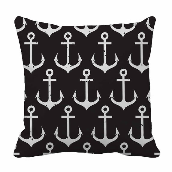 PKQWTM Anchors Marine Style Bed Decor Pillow Cases Zippered Cushion Cover Size 16x16 Inches