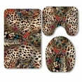 thumbnail image 1 of PKQWTM Animal print leopard 3 Piece Bathroom Rugs Set Bath Rug Contour Mat and Toilet Lid Cover, 1 of 2