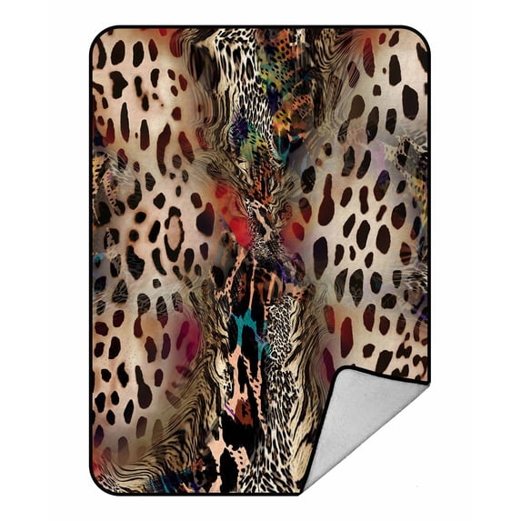 PKQWTM Animal print leopard Blanket Crystal Velvet Throw Bed Blanket 58x80 inches