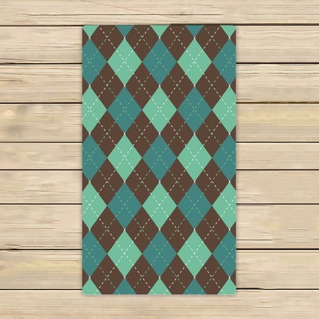 PKQWTM Argyle Abstract Pattern Microfiber Bath Towels Bathroom Body Shower Towel Size 16x28 Inches