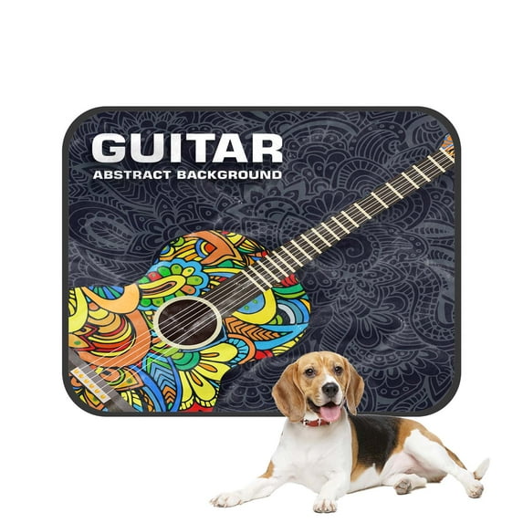 PKQWTM Art Classic Guitar Pet Dog Cat Bed Pee Pads Mat Cushion Potty Dogsblankets Crate Bed Kennel 20x24 inch
