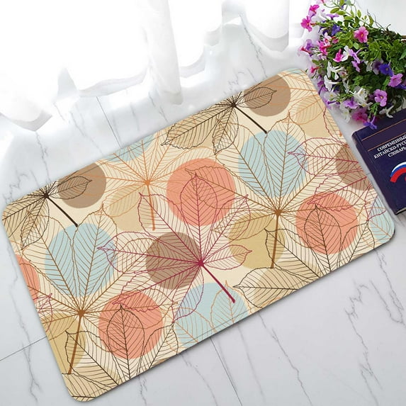 PKQWTM Autumn Leaves In A Retro Style Home Decor Floor Mat Area Rug Doormat Size 18x30 Inches