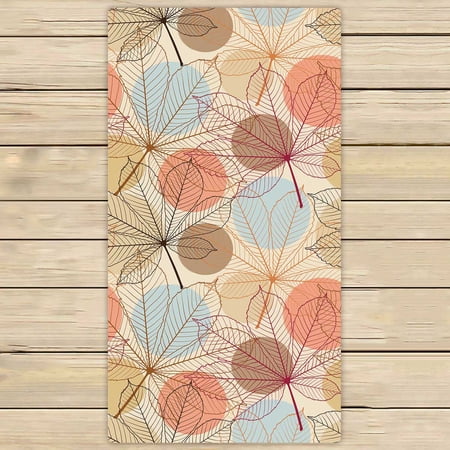 PKQWTM Autumn Leaves In A Retro Style Microfiber Bath Towels Bathroom Body Shower Towel Size 30x56 Inches