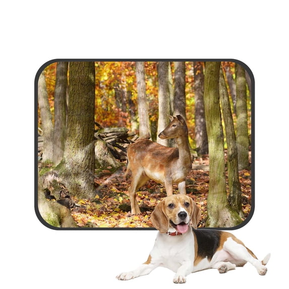 PKQWTM Autumn Nature Scenery Fall Forest Deer Pet Dog Cat Bed Pee Pads Mat Cushion Potty Dogsblankets Crate Bed Kennel 14x18 inch