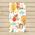 thumbnail image 1 of PKQWTM Autumn Woodland Animals Trees Rainy Clouds Mushrooms Leaves Microfiber Bath Towels Bathroom Body Shower Towel Size 16x28 Inches, 1 of 1