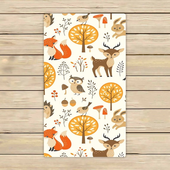 PKQWTM Autumn forest cute animals Microfiber Bath Towels Bathroom Body Shower Towel Size 16x28 Inches