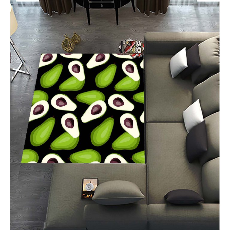 PKQWTM Avocado Pattern Tile Green Vegetable Area Rugs 6 x 8ft 