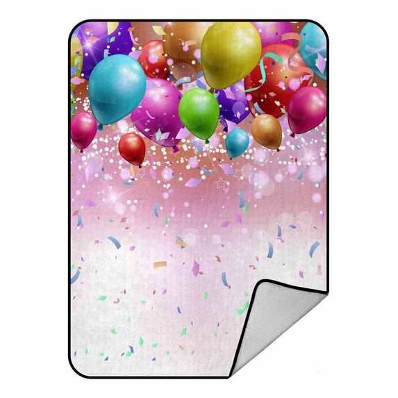PKQWTM Background wth confetti streamers Blanket Crystal Velvet Throw Bed Blanket 58x80 inches