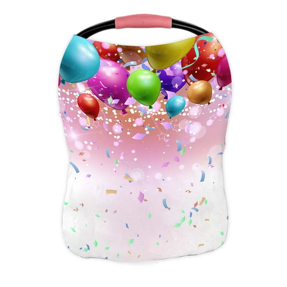 PKQWTM Background wth confetti streamers Nursing Cover Baby Breastfeeding Infant Feeding Cover Baby Car Seat Cover