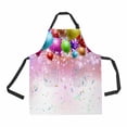 thumbnail image 1 of PKQWTM Background wth confetti streamers Unisex Adjustable Bib Apron with Pockets for Commercial Restaurant and Home Kitchen Use, 1 of 2