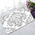thumbnail image 1 of PKQWTM Baroque Damask Gray White Ornament Home Decor Floor Mat Area Rug Doormat Size 18x30 Inches, 1 of 1