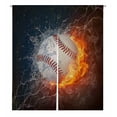 thumbnail image 1 of PKQWTM Baseball Ball In Fire And Water Of The Baseball Ball Door Curtain Window Cover Home Decor Hanging Curtain Size 105x120 CM, 1 of 1