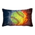 thumbnail image 1 of PKQWTM Baseball Ball on Fire Water Bed Decor Pillow Cases Zippered Cushion Cover Size 20x30 Inches, 1 of 1