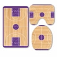 thumbnail image 1 of PKQWTM Basketball Court Parquet 3 Piece Bathroom Rugs Set Bath Rug Contour Mat and Toilet Lid Cover, 1 of 2