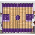 thumbnail image 1 of PKQWTM Basketball Court Parquet Practical heat insulation Shading Window Curtain Size 52(W) x 84(H) inches (Two Piece), 1 of 1