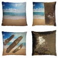 thumbnail image 1 of PKQWTM Beach And Tropical Sea At Sunny Day Reversible Mermaid Cushion Cover Home Decor Sequin Pillow Case Size 20x20 inches, 1 of 2
