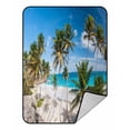 thumbnail image 1 of PKQWTM Beaches Caribbean Island Tropical Paradise Palms Blanket Crystal Velvet Throw Bed Blanket 58x80 inches, 1 of 1