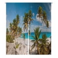 thumbnail image 1 of PKQWTM Beaches Caribbean Island Tropical Paradise Palms Door Curtain Window Cover Home Decor Hanging Curtain Size 105x120 CM, 1 of 1