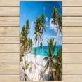 thumbnail image 1 of PKQWTM Beaches Caribbean Island Tropical Paradise Palms Microfiber Bath Towels Bathroom Body Shower Towel Size 30x56 Inches, 1 of 1