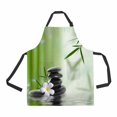 thumbnail image 1 of PKQWTM Beautiful Bamboo Border Bamboo Unisex Adjustable Bib Apron with Pockets for Commercial Restaurant and Home Kitchen Use, 1 of 2