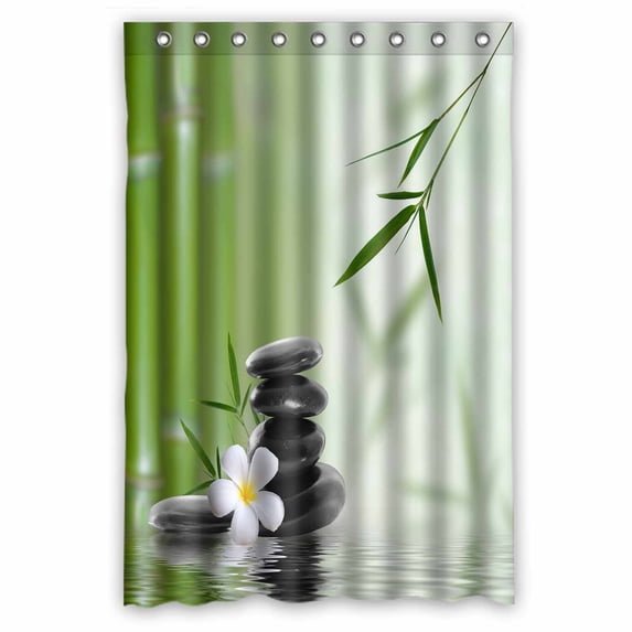 PKQWTM Beautiful Bamboo Border Bamboo WaterProof Polyester Fabric Shower Curtain Size 48x72 Inches