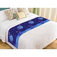thumbnail image 1 of PKQWTM Beautiful Blue Ornate Bird Bed Runner Bedroom Bedding Decor Bedding Scarf Size 20x95 inches, 1 of 1
