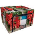 thumbnail image 1 of PKQWTM Beautiful Christmas Tree Branch Red Poinsettia Flower Storage Bag Clear Window Storage Bins Boxes Large Capacity Foldable Stackable Organizer With Steel Metal Frame For Clothes,Closets,Bedrooms, 1 of 3