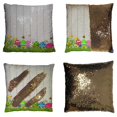thumbnail image 1 of PKQWTM Beautiful Easter Eggs Reversible Mermaid Cushion Cover Home Decor Sequin Pillow Case Size 20x20 inches, 1 of 2