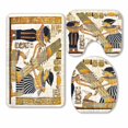thumbnail image 1 of PKQWTM Beautiful Egyptian Papyrus 3 Piece Bathroom Rugs Set Bath Rug Contour Mat and Toilet Lid Cover, 1 of 2