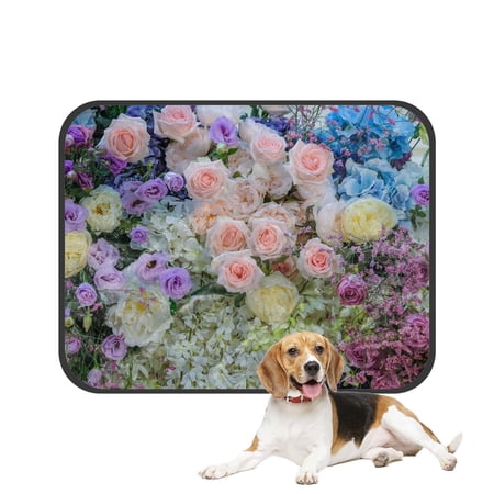 PKQWTM Beautiful Flowers Pet Dog Cat Bed Pee Pads Mat Cushion Potty Dogsblankets Crate Bed Kennel 14x18 inch