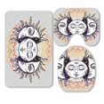 thumbnail image 1 of PKQWTM Beautiful Moon And Sun With Faces 3 Piece Bathroom Rugs Set Bath Rug Contour Mat and Toilet Lid Cover, 1 of 2