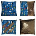 thumbnail image 1 of PKQWTM Beautiful Sea Reversible Mermaid Cushion Cover Home Decor Sequin Pillow Case Size 20x20 inches, 1 of 2