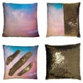thumbnail image 1 of PKQWTM Beautiful Sky With Clouds Reversible Mermaid Cushion Cover Home Decor Sequin Pillow Case Size 16x16 inches, 1 of 2