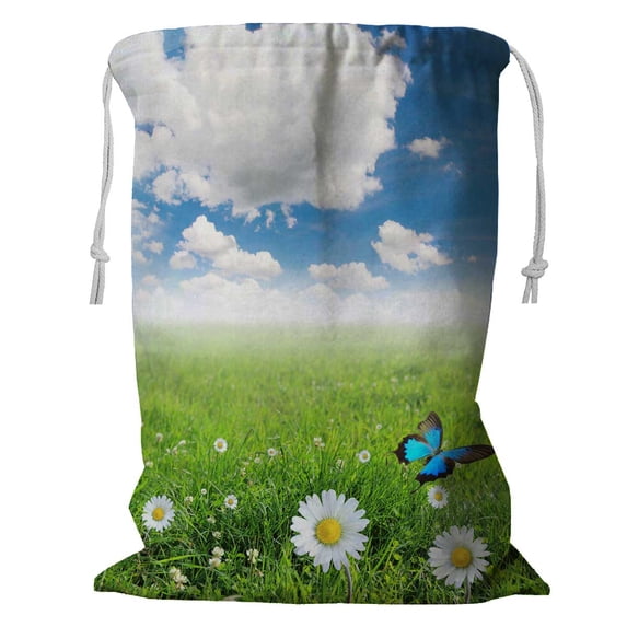 PKQWTM Beautiful Spring Scenery Storage Basket Laundry Bag with Drawstring Size 24x32 Inch