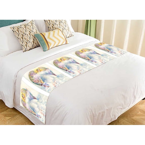 PKQWTM Beautiful angel with wings Bed Runner Bedroom Bedding Decor Bedding Scarf Size 20x95 inches