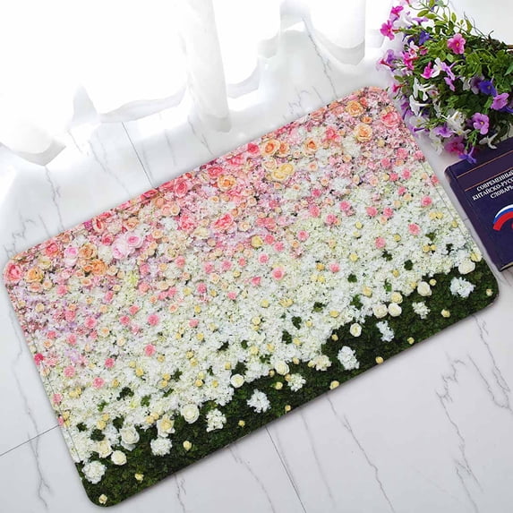 PKQWTM Beautiful flowers wedding scene Home Decor Floor Mat Area Rug Doormat Size 18x30 Inches