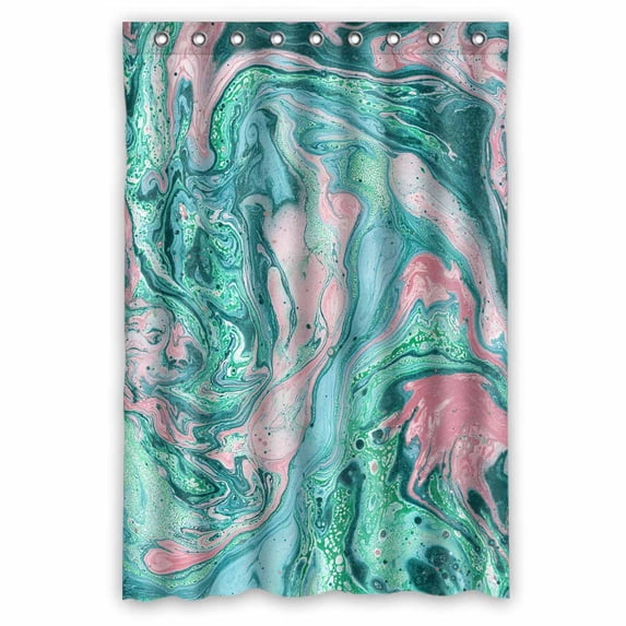 PKQWTM Beautiful hand painted marble texture WaterProof Polyester Fabric Shower Curtain Size 48x72 Inches
