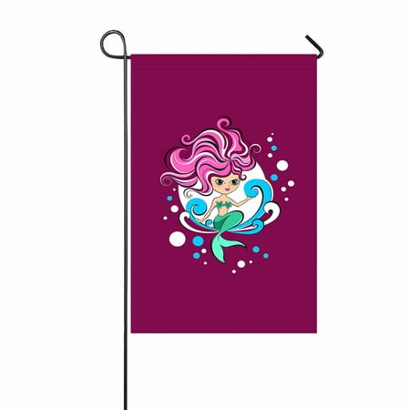 PKQWTM Beautiful little mermaid Yard Decor Home Garden Flag Size 12x18 Inches