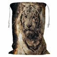 thumbnail image 1 of PKQWTM Bengal Tiger fire Storage Basket Laundry Bag with Drawstring Size 18x24 Inch, 1 of 3